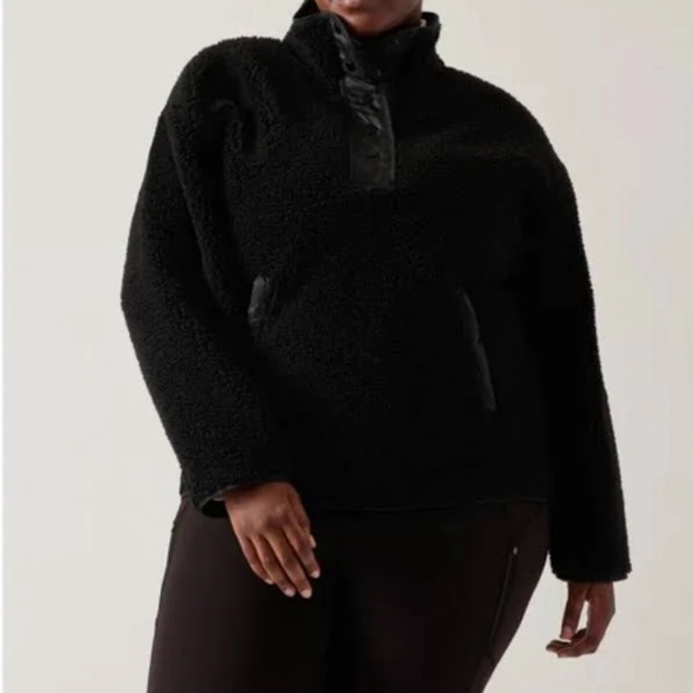 Athleta Women Cozy Sherpa Snap Sweatshirt